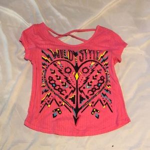 Vibrant pink shirt with back strap detail